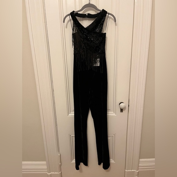 ✨ NWT Zara Fringed Sequin Velvet Jumpsuit ✨ - Picture 5 of 9